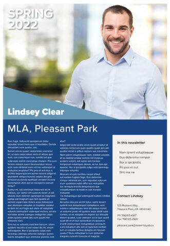 Front side of the direct mail design template for 