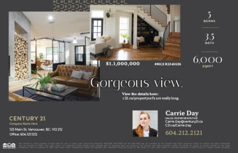 Back side of the direct mail design template for 