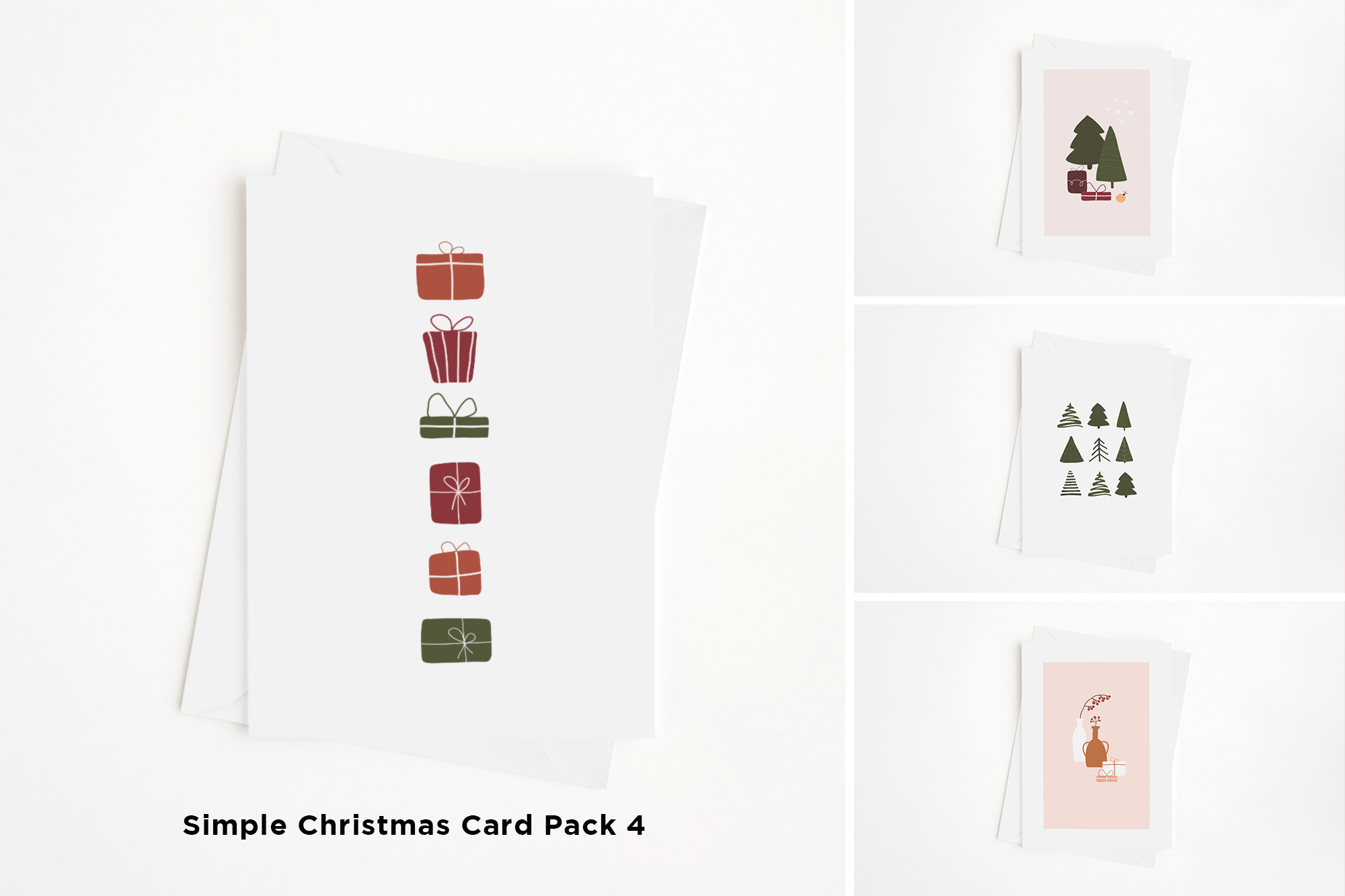 Simple Christmas Card Pack 4 Mockup 3