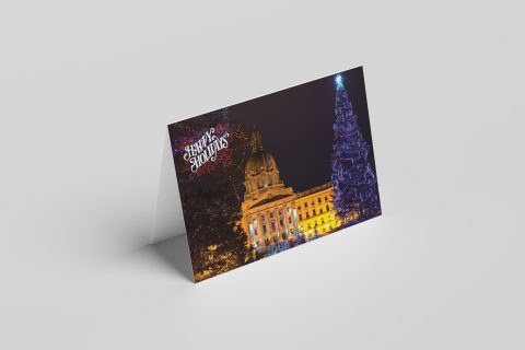 Front side of the direct mail design template for 