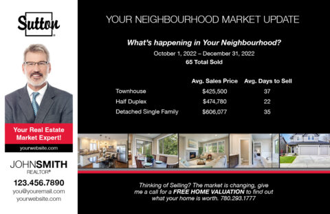 Back side of the direct mail design template for 