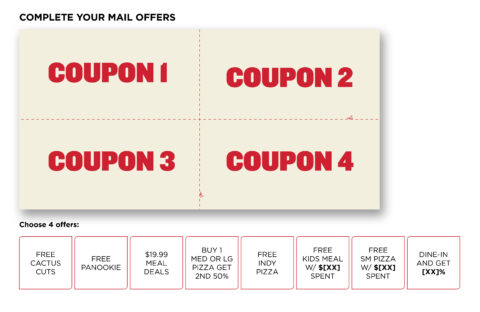 Front side of the direct mail design template for 
