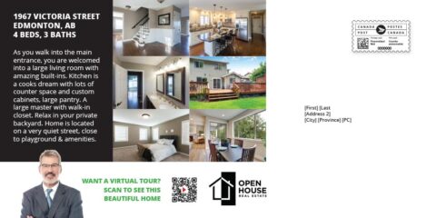 Back side of the direct mail design template for 
