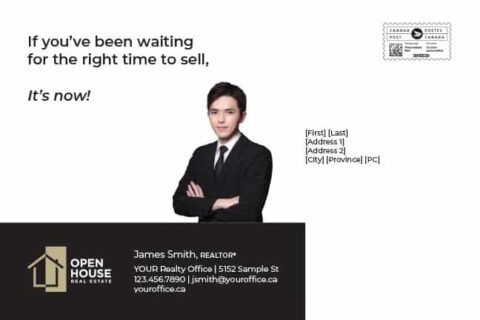 Back side of the direct mail design template for 