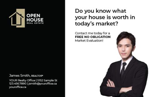 Back side of the direct mail design template for 