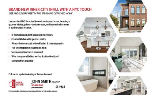 Back side of the direct mail design template for 