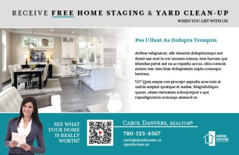 Back side of the direct mail design template for 