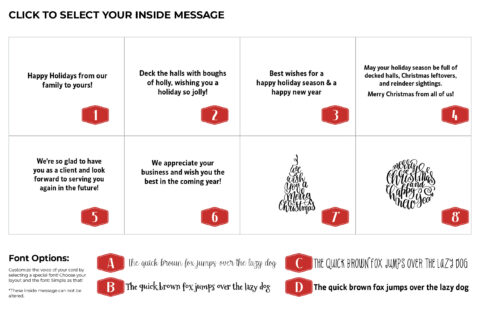 Back side of the direct mail design template for 