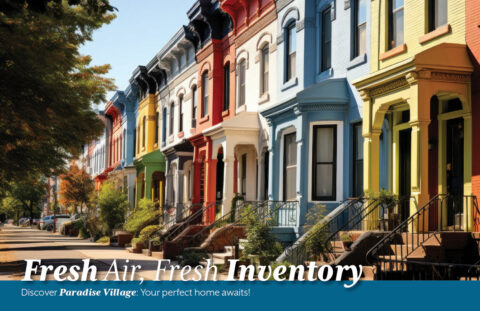 Front side of the direct mail design template for 