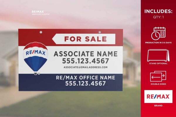 Re/Max Directional Sign | Primary Rwb Alt | For Sale | 24X12