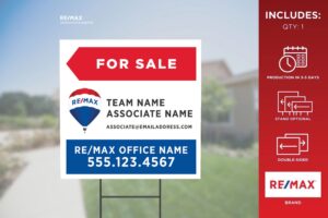 RE/MAX Directional Sign | Primary RWB | For Sale | 24x24