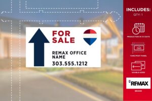 REMAX Directional Sign | Primary RWB | Arrow Sign