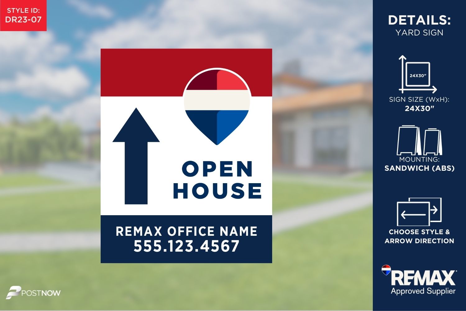 Remax 24X30 Vertical Rwb Open House Directional Sign