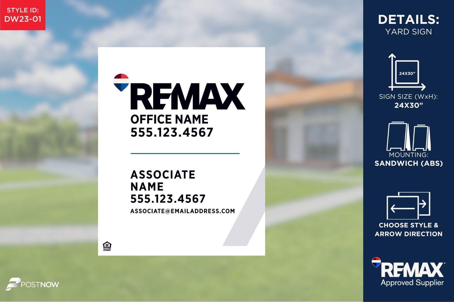 Remax Directional Sign | White | 24X30
