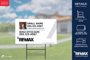 REMAX Directional Sign | White Slash | 30x18