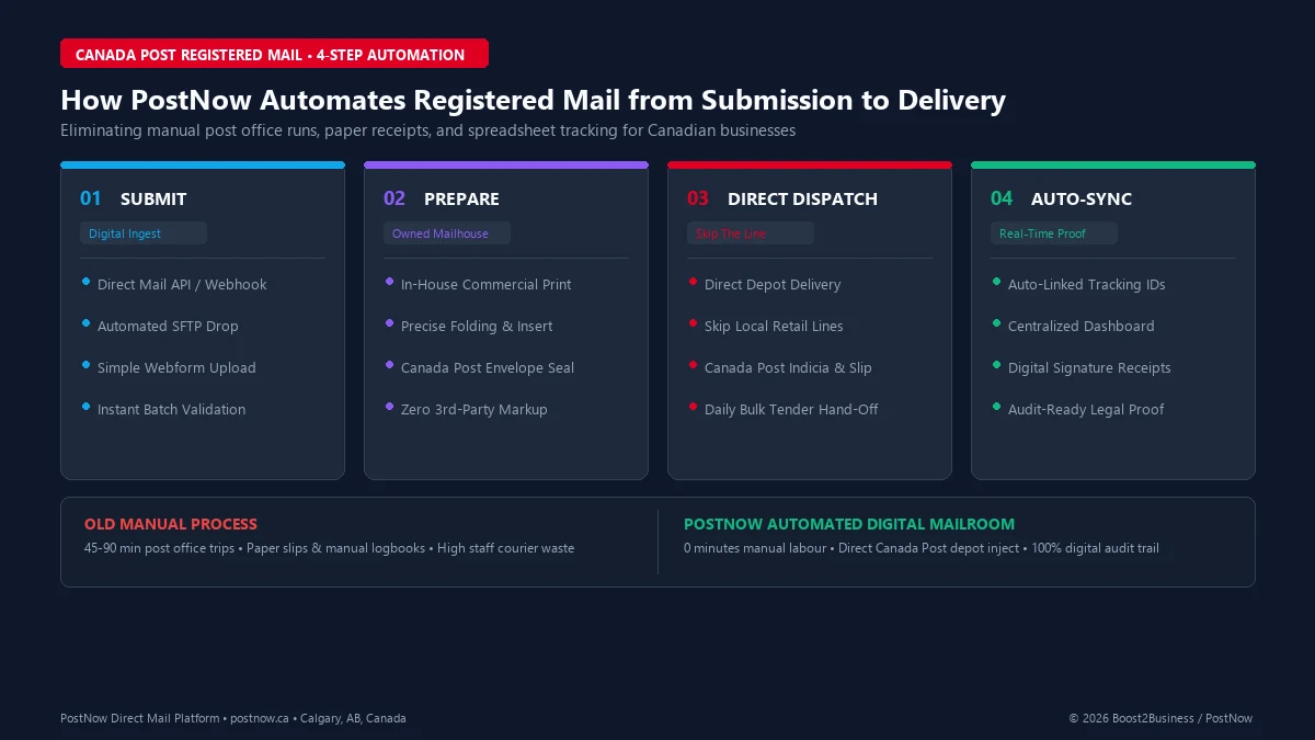 Canada Post Registered Mail 4-Step Automation Workflow By Postnow